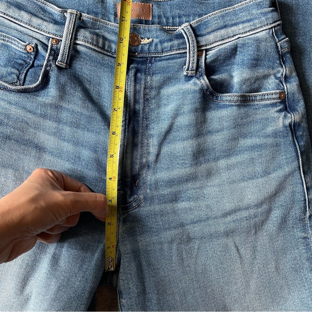 NEW MOTHER LIL Rambler Zip Flood Jeans Wide Leg 27 P - Picture 10 of 10